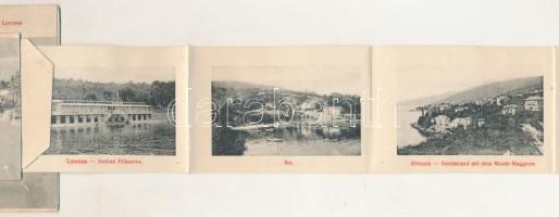Abbazia, Opatija; Blick auf Lovrana / leporellólap 10 képpel / leporellocard with 10 pictures. W.L. ...