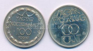 1985. 100Ft Cu-Ni "Kulturális Fórum" + 1990. 100Ft Cu-Ni "200 éves a hivatásos magyar nyelvű színjátszás" mindkettő kapszulában T:BU Adamo EM88, EM118