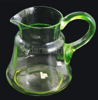 cca 1930 Uránüveg kancsó, hibátlan, m: 18 cm