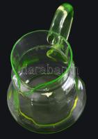 cca 1930 Uránüveg kancsó, hibátlan, m: 18 cm