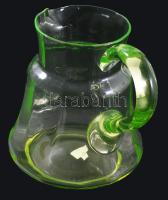 cca 1930 Uránüveg kancsó, hibátlan, m: 18 cm