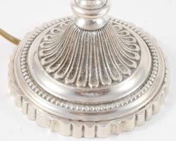 cca 1940 Ezüstözött lámpa pár, m: 32 cm