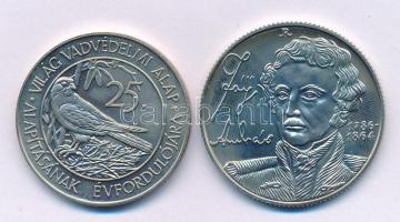 1988. 50Ft "Világ Vadvédelmi Alap - Kékvércse" + 1990. 100Ft alpakka "Fáy András&quot...