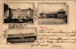 1901 Kecskemét, Rudolf laktanya, Honvéd huszár laktanya. Gallia-féle könyvkereskedés, Metzger Béla kiadása. Art Nouveau, floral (EM)