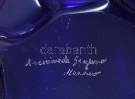 Cseh kétszínű vastag üveg asztaldísz, alján karcokkal, d: 20 cm