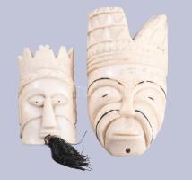 2 darab afrikai csont maszk, m: 8-12 cm