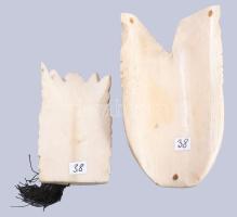 2 darab afrikai csont maszk, m: 8-12 cm