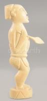 Afrikai csont szobor, m: 14 cm