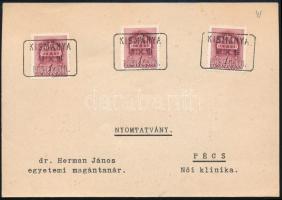 1941 Nyomtatvány "KISMÁNYA" postaügynökségi bélyegzéssel