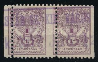 1913 Kolozsvár helyi illetékbélyeg pár eltolódott fogazással