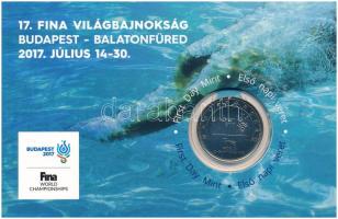2017. 50Ft Cu-Ni "17. FINA Vizes Világbajnokság" első napi veret sorszámozott emléklapon, sorszám a külső oldalon "04335" T:UNC