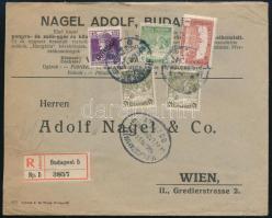 1920 Ajánlott levél 5 db bélyeggel Bécsbe