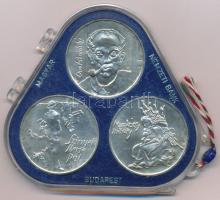 1976. 200Ft Ag (3xklf) "Magyar festők I. / Derkovits, Szinyei, Munkácsy" érmesor plombált Magyar Nemzeti Bank műanyag tokban T:BU patina Adamo EM49, EM50, EM51