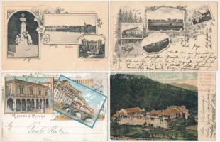 31 db RÉGI (1905 előtti) külföldi város képeslap, közte lithók / 31 pre-1905 foreign town postcards, with lithos