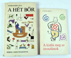 2 db mesekönyv: Lázár Ervin: A kisfiú meg az oroszlánok. Meseregény. Bp., 1982, Móra. Kiadói papírkötés. + Janikovszky Éva: A hét bőr. Réber László rajzaival. Bp., 1985, Ifjúsági Lap- és Könyvkiadó. Kiadói egészvászon-kötés, kissé foltos borítóval, kissé sérült gerinccel.