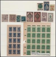 Románia kis tétel, kétoldalas nagyalakú berakólapon hozzá kevés orosz és német