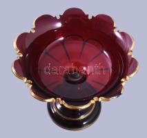 cca 1880 Biedermeier kínáló, lepattanással, d: 19 cm, m: 16 cm