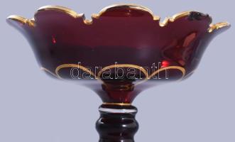 cca 1880 Biedermeier kínáló, lepattanással, d: 19 cm, m: 16 cm