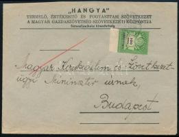 1946 (27. díjszabás) Távolsági levél 400.000AP bérmentesítéssel az emelés első napján, 1 db ívszéli bélyeggel a 26. díjszabás szerint. Türelmi idő! Ritka! "SÁTORALJAÚJHELY" - Budapest