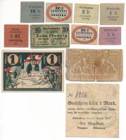 Vegyes 11db-os szükségpénz tétel, közte: Ausztria / Grödig / Hadifogolytábor 1920 k. 1h - 20h (5xklf) + 50h (2xklf) + Német Birodalom 1914-1921. 10pf + 50pf + 1M (2xklf) T:vegyes Mixed 11pcs necessity money lot (notgeld), within: Austria / Grödig / POW camp ~1920. 1 Heller - 20 Heller (5xklf) + 50 Heller (2xdiff) + German Empire 1914-1921. 10 Pfennig + 50 Pfennig + 1 Mark (2xdiff) C:mixed