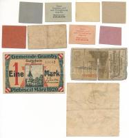 Vegyes 11db-os szükségpénz tétel, közte: Ausztria / Grödig / Hadifogolytábor 1920 k. 1h - 20h (5xklf...