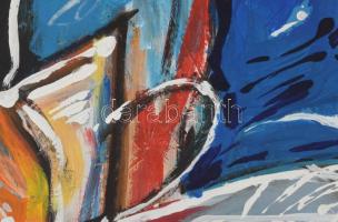 Lucia Calinescu (1952-), román festő/romanian painter: Színes csendélet. Olaj, farost. Jelezve jobbr...