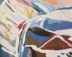 Lucia Calinescu (1952-), román festő/romanian painter: Színes csendélet. Olaj, farost. Jelezve jobbr...