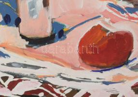 Lucia Calinescu (1952-), román festő/romanian painter: Színes csendélet. Olaj, farost. Jelezve jobbr...