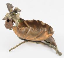 Szecessziós réz kínáló, 22x16 cm