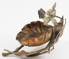 Szecessziós réz kínáló, 22x16 cm