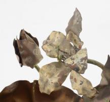 Szecessziós réz kínáló, 22x16 cm