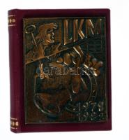 A diósgyőri acélgyártás megújulása. Minikönyv fém plakettel, műbőr kötésben, 50/27. számozott példány, jó állapotban.