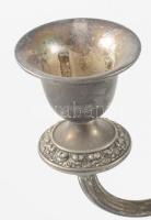 Angol háromágú ezüstözött gyertyatartó, m: 24 cm