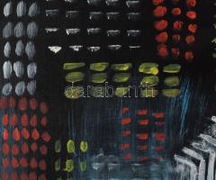 Radics L jelzéssel: A nagyváros fényei. Olaj, vászon. 70×50 cm. Fakeretben