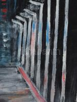 Radics L jelzéssel: A nagyváros fényei. Olaj, vászon. 70×50 cm. Fakeretben