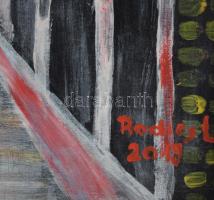 Radics L jelzéssel: A nagyváros fényei. Olaj, vászon. 70×50 cm. Fakeretben