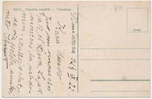 1924 Déva, városháza, gyógyszertár, üzletek. A. Hirsch kiadása / Primaria orasului / town hall, phar...