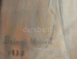 Balogh Margit (1898-1965): Kislány portréja, 1938. Pasztell, papír, jelzett. Dekoratív, üvegezett, k...