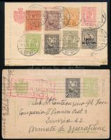 Románia 1916-1917 2 db díjjegyes levelezőlap, az egyik címzetlen zárt feldpost, a másik cenzúrás