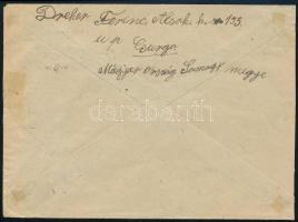 1946 (19. díjszabás) Ausztriába küldött levél a legkevesebb címlettel, 3 bélyeggel "CSURGÓ&quot...