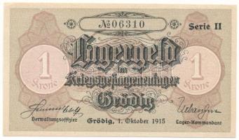 Ausztria / Grödig / Hadifogolytábor 1915. 1K II. sorozat "06310" T:AU kis sarokhajlás Austria / Grödig / POW camp 1915. 1 Krone, 2nd series "06310" C:AU tiny corner fold