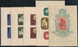 1939-1942 3 klf kisív + 2 db blokk, köztük vágottak is