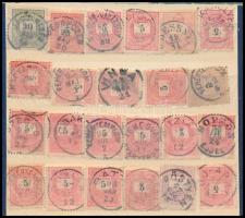 1874-1899 45 db Krajcáros bélyeg szép / olvasható bélyegzésekkel, köztük kis helységek is