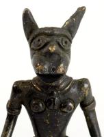 Dogra - kutyamaszkos dobos. Dél-India, cca XX. sz. eleje, bronz, m: 14,5 cm
