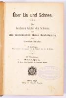Studer, Gottlieb Samuel: Über Eis und Schnee. Die höchsten Gipfel der Schweiz und die Geschichte ihrer Besteigung. II. Abteilung [apart]: Südalpen. A. Mont-Blanc-Gebiet. B. Walliser Alpen / Von Gottlieb [Samuel] Studer.  Bern 1898 Verlag von Schmid &amp; Francke, Aranyozott, enyhén kopott kiadói egészvászon kötésben, pecsételt ex librissel.
