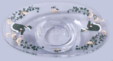 Holmegaard karácsonyi mintás mintás mécsestartó, jelzett, hibátlan, 19x11 cm