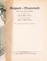 Trenker, Luis Szerk.: Bergwelt - Wunderwelt Eine alpine Weltgeschichte unter Mitwirkung von Walter Schmidtunz Berlin 1930. F. W. Peters Verlag um Aranyozott kiadói egészvászon kötésben