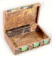 Indiai kézzel festett elefánt mintás ásvány doboz, 10x15 cm