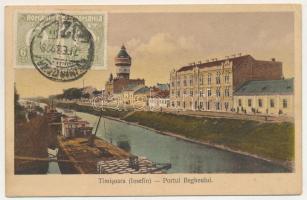 1928 Temesvár, Timisoara; Iosefin, Portul Begheului / Józsefváros, Béga kikötő, víztorony / Bega port, water tower (EK)