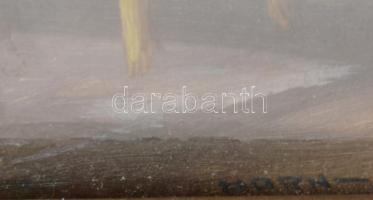 Olvashatatlan (Harn?) jelzéssel: Enteriőr festményekkel. Olaj, karton. Dekoratív, üvegezett fakeretb...